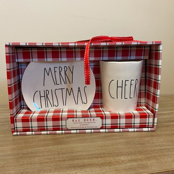 Rae Dunn Artesian Collection Melamine Plate and Tumbler Set - Picture 1 of 4